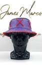 Passion Purple Leather Bucket Hat with Red Lace