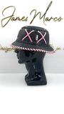 Classic Black Bucket Hat with Light Pink Lace