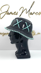 Classic Black Leather with Light Turquoise Lace