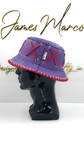 Passion Purple Leather Bucket Hat with Red Lace