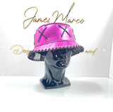 Pink Metallic Leather w/ Black Lace